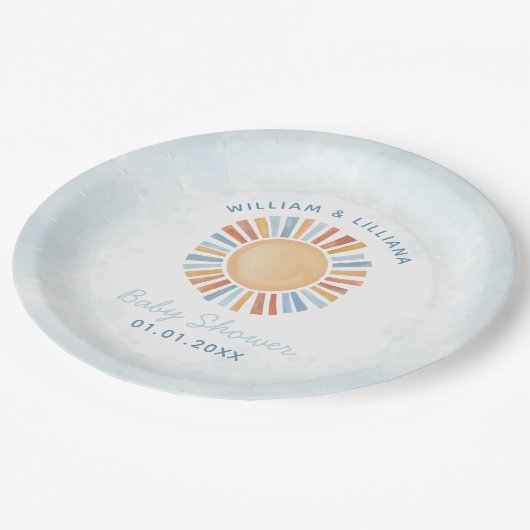 サンシャインベビーシャワー ペーパープレート (アングル)