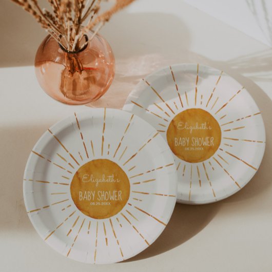 サンシャインベビーシャワー ペーパープレート