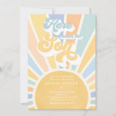 サンシャインベビー来シャワーここソンブルーレイズ 招待状 (正面)