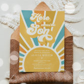 サンシャインベビー来シャワーここソンブルーレイズ 招待状