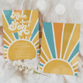 サンシャインベビー来シャワーここソンブルーレイズ 招待状