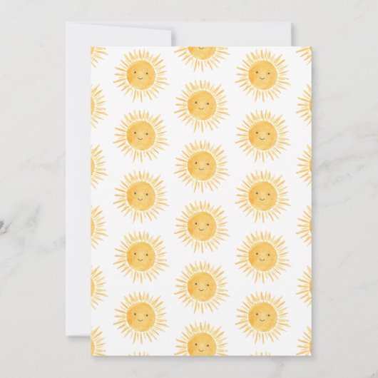 サンシャインボホサンジェンダーニュートラル赤ちゃんシャワー 招待状 (裏面)