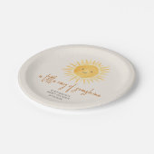 サンシャインボホベイビーシャワーの小さな光線 ペーパープレート (アングル)