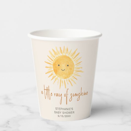 サンシャインボホベイビーシャワーの小さな光線 紙コップ (正面)
