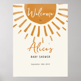 サンシャインボホベイビーシャワーウェルカムサイン ポスター