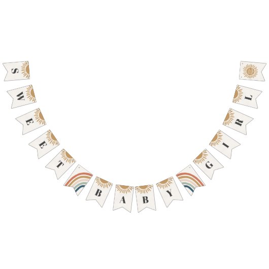 サンシャインボホベビーシャワーバナー バンティングフラッグ (全)