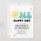 サンシャインボホワンハッピーボーイ誕生日 招待状 (正面)