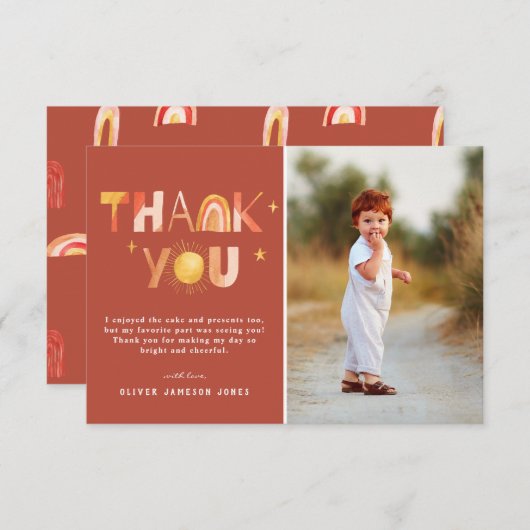 サンシャインボホーレインボー |写真ありがとう サンキューカード (正面/裏面)