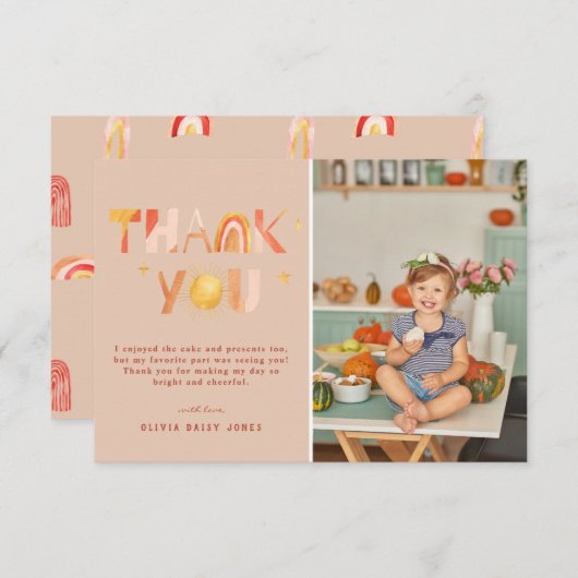 サンシャインボホーレインボー |写真ありがとう サンキューカード (正面/裏面)