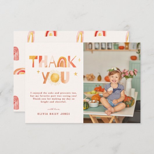 サンシャインボホーレインボー |写真ありがとう サンキューカード (正面/裏面)