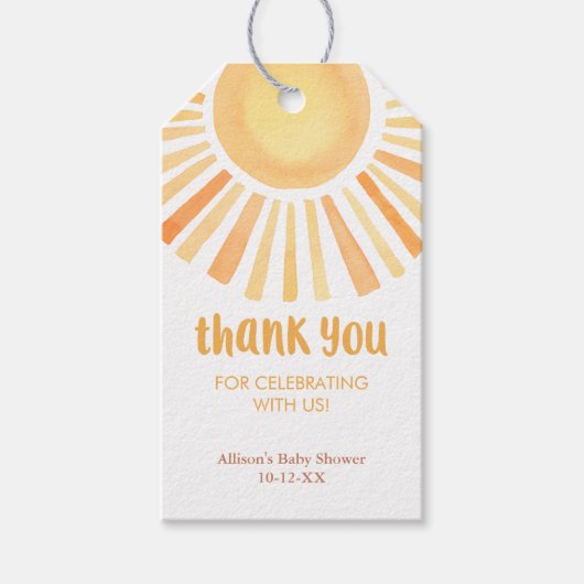 サンシャインボホ男女兼用ベイビーシャワーメッセージカード ギフトタグ (正面)