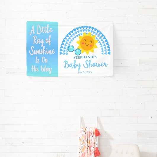 サンシャインボーイ赤ちゃんシャワーの小さな光線 横断幕 (インサイチュ)