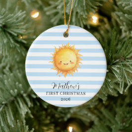 サンシャインボーイ 赤ちゃんの最初のクリスマス セラミックオーナメント