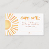 サンシャインボーサンベイビーシャワーおむつラッフルカード エンクロージャーカード (正面)