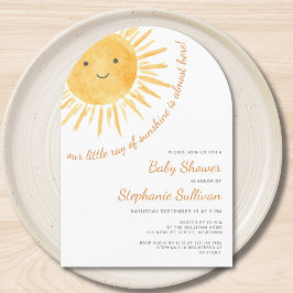 サンシャインボーホサンジェンダーニュートラル赤ちゃんシャワーアーチ 招待状