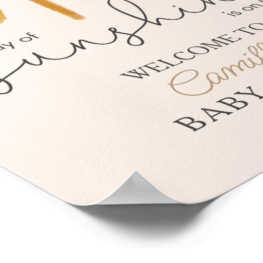 サンシャインボーホサンベイビーシャワーの小さな光線 ポスター (角)