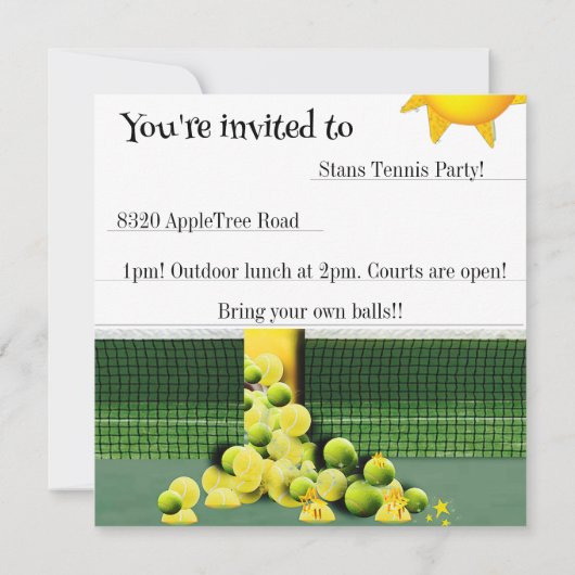 サンシャインマッチ招待状 招待状 (裏面)