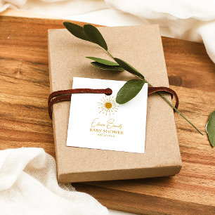 サンシャインモダンベイビーシャワースクエアありがとう フェイバータグ