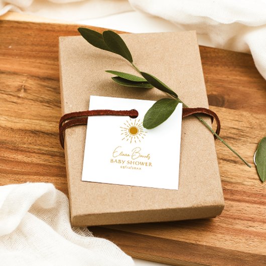 サンシャインモダンベイビーシャワースクエアありがとう フェイバータグ