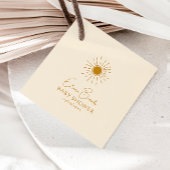 サンシャインモダンベージュベイビーシャワースクエアありがとう フェイバータグ