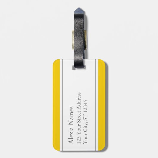 サンシャインモノグラムのオーニングストライプ ラゲッジタグ (裏面縦)