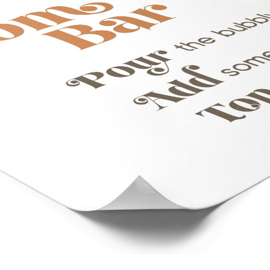 サンシャインモモザバーボホベイビーシャワーサイン ポスター (角)