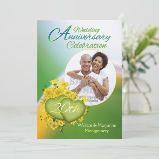 サンシャインラブ 20周年結婚記念日パーティー写真 招待状 (スタンド正面)