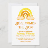 サンシャインレインボーこ来この息子の赤ちゃんシャワー 招待状 (正面)