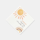 サンシャインレインボーのまわりにトリップザ・サン1歳の誕生日 スタンダードカクテルナプキン (角)