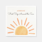 サンシャインレインボーのまわりにトリップザ・サン1歳の誕生日 スタンダードカクテルナプキン (正面)