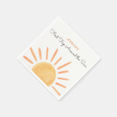 サンシャインレインボーのまわりにトリップザ・サン1歳の誕生日 スタンダードカクテルナプキン (角)