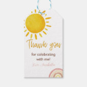 サンシャインレインボーサンキューラベル誕生日パーティー ギフトタグ (正面)