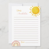 サンシャインレインボータイムカプセルノートメッセージカード サンキューカード (正面)