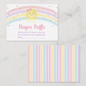 サンシャインレインボーピンク金ゴールドおむつラッフル エンクロージャーカード (正面/裏面)