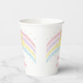 サンシャインレインボーピンク金ゴールド誕生日 紙コップ (左)