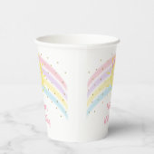 サンシャインレインボーピンク金ゴールド誕生日 紙コップ (右)