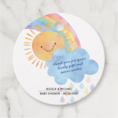 サンシャインレインボーベビーシャワーありがとう フェイバータグ (正面)