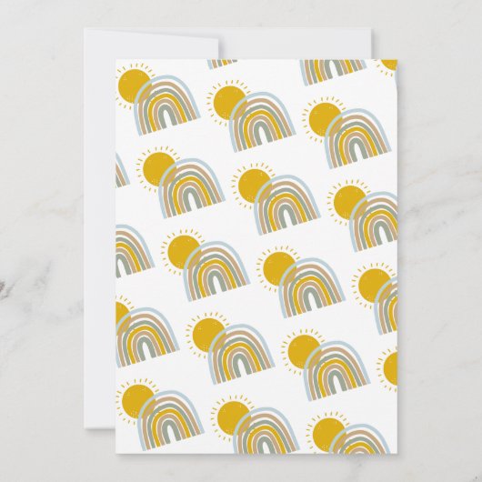 サンシャインレインボーベビーシャワー招待状 招待状 (裏面)