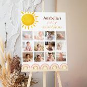 サンシャインレインボー誕生日フォトマイルストーンポスター ポスター