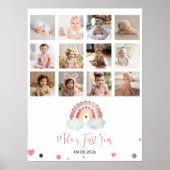 サンシャインレインボー誕生日フォトマイルストーンポスター ポスター (正面)