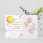 サンシャインレインボー誕生日フォト招待状 サンキューカード (スタンド正面)