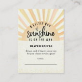 サンシャインレトロサマービーチベビーおむつラッフル エンクロージャーカード (正面)