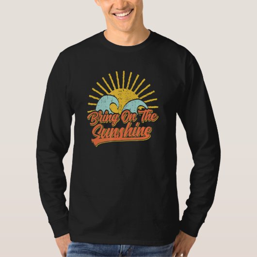 サンシャインレトロサンサマービーチ波をもたらす Tシャツ (正面)