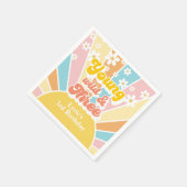 サンシャインレトロデイジー3歳の誕生日 スタンダードカクテルナプキン (角)