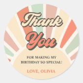 サンシャインレトロレインボーサンキューバースデーパーティー ラウンドシール (正面)