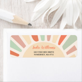 サンシャインレトロレインボーバースデーパーティーラベル ラベル