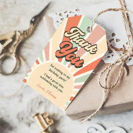 サンシャインレトロレインボーバースデーパーティー ギフトタグ