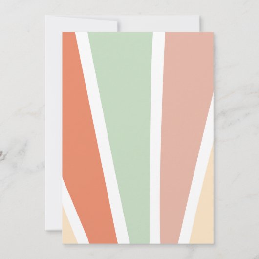 サンシャインレトロレインボー誕生日サンキューカード 招待状 (裏面)