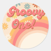 サンシャインレトロ70sグルービー1誕生日 ラウンドシール (正面)