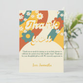サンシャインレトロgroovy 70sあなた感謝していの赤ん坊シャワー サンキューカード (スタンド正面)